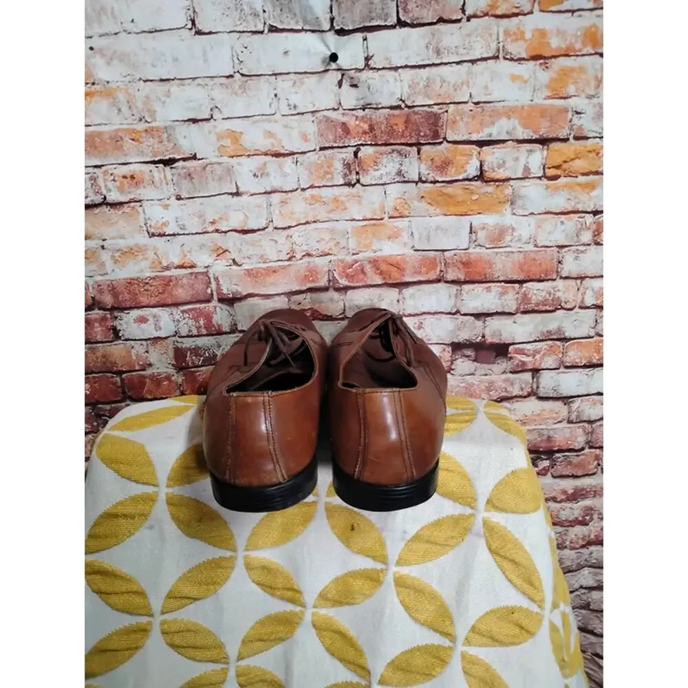 Stacy Adams Men's Leather Lace Up Dress Shoes Size 11 Brown